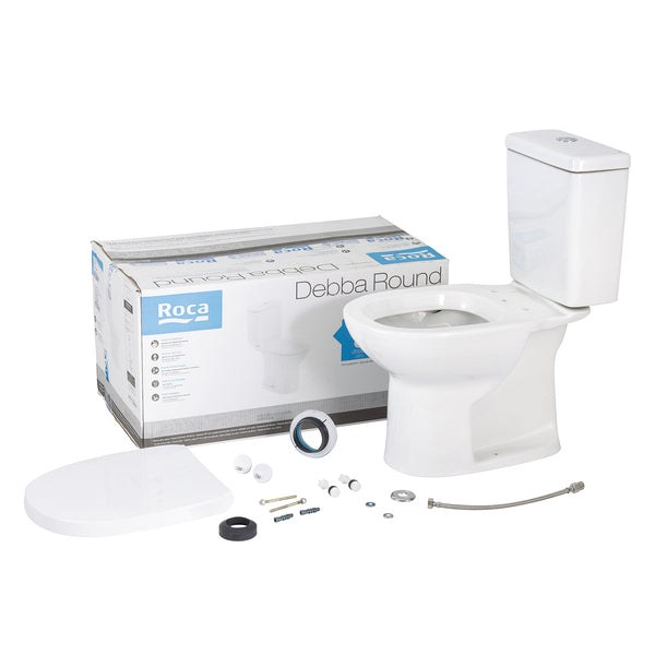 Vaso Sanitário Roca Round Branco com Caixa Acoplada 3/6L Saída Vertical